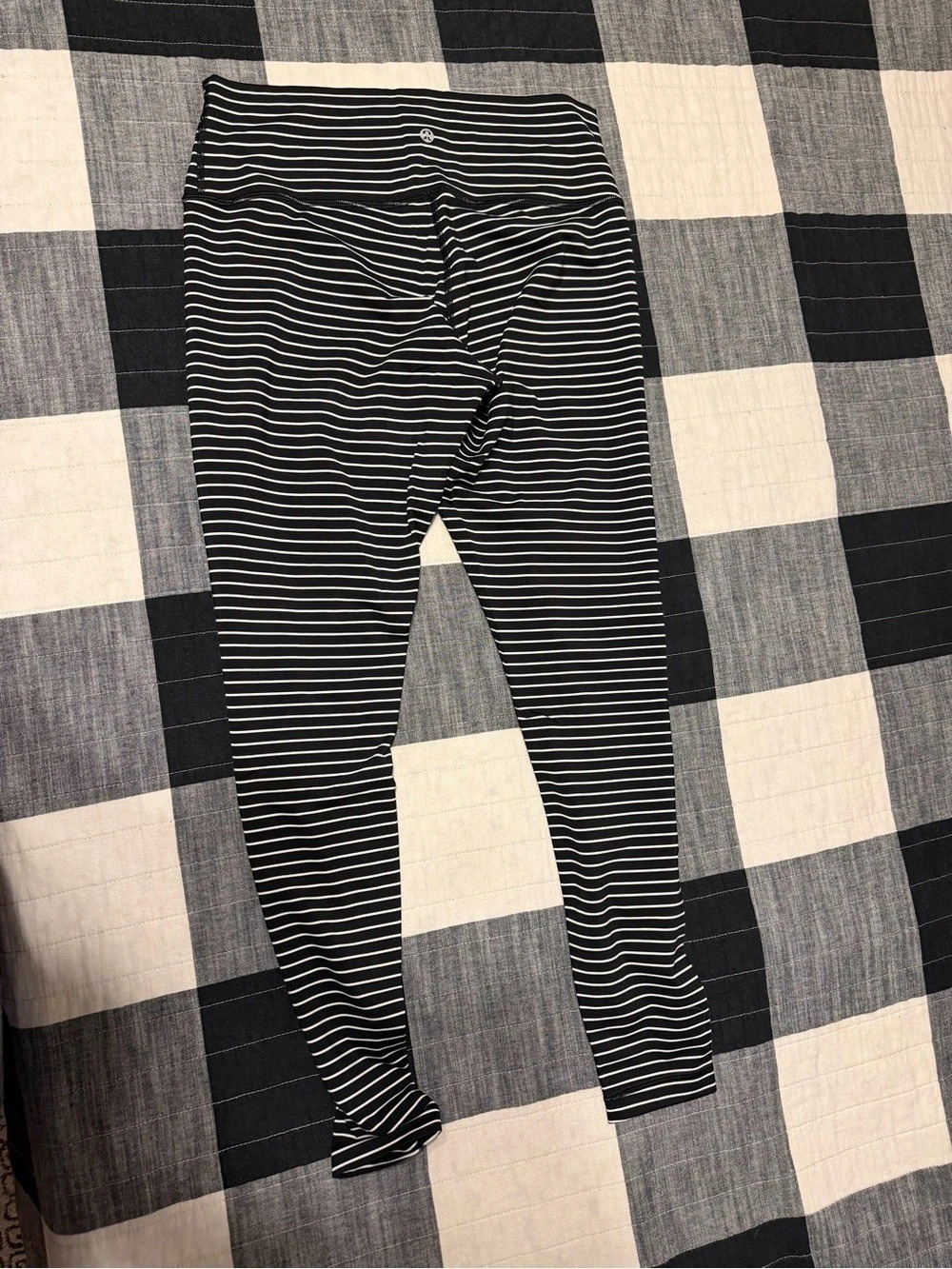 Lululemon Striped Leggings in Black & White